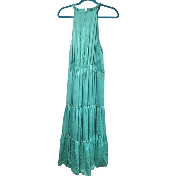 Kobi Halperin Robin Tiered Halter Neck Maxi Dress in Shamrock Green, Boho | 10 - Picture 10 of 13